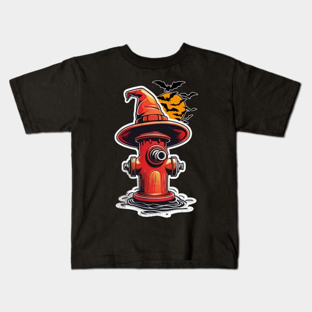 Fire Hydrant Costume a Witch Funny Lazy Halloween Ideas Kids T-Shirt by alcoshirts
